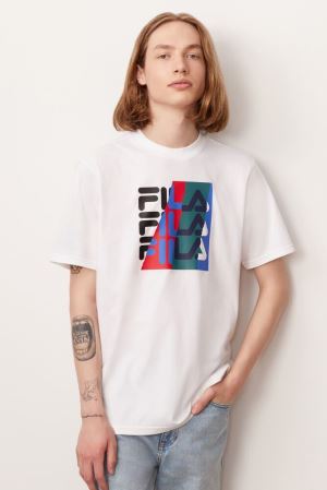 FILA Valdez Tee Shirts White / Multicolor,Mens Clothing | CA.CUBTAK034